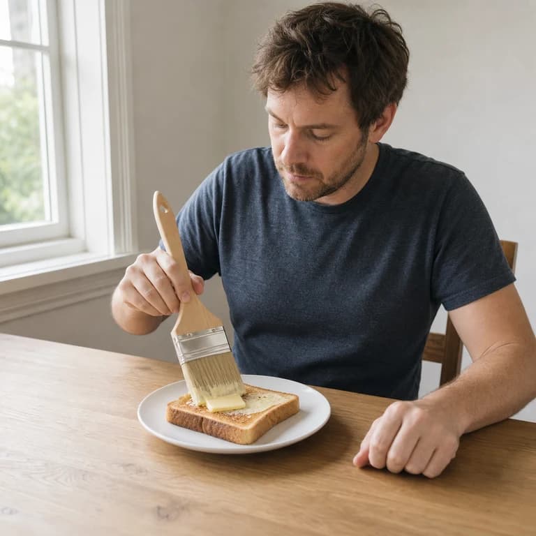 Buttering toast paintbrush