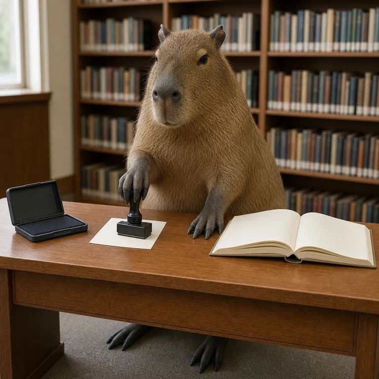 Capybara library stamp