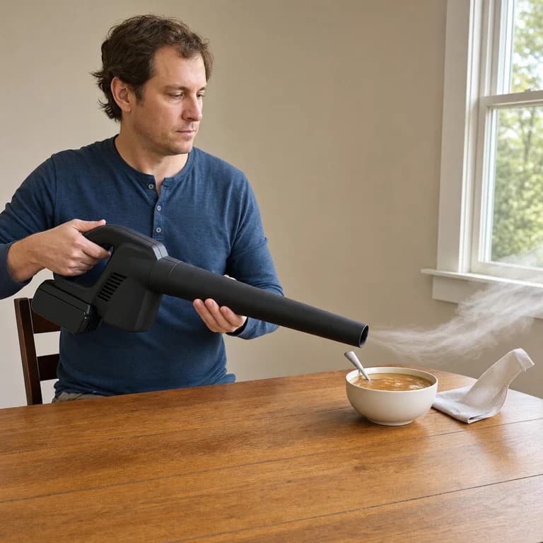 Cooling soup leaf blower