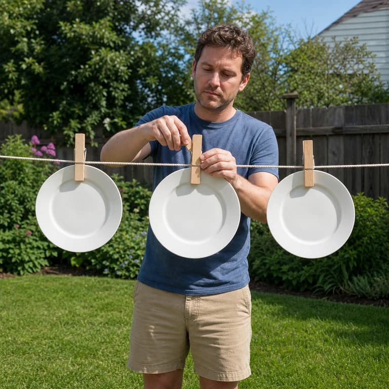Hanging plates clothesline