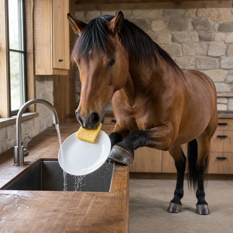 Horse dishwashing