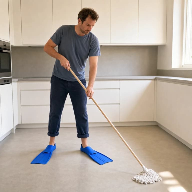 Mopping in flippers
