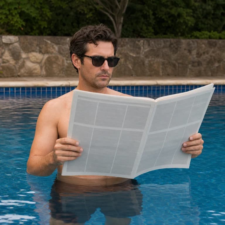 Newspaper swimming pool