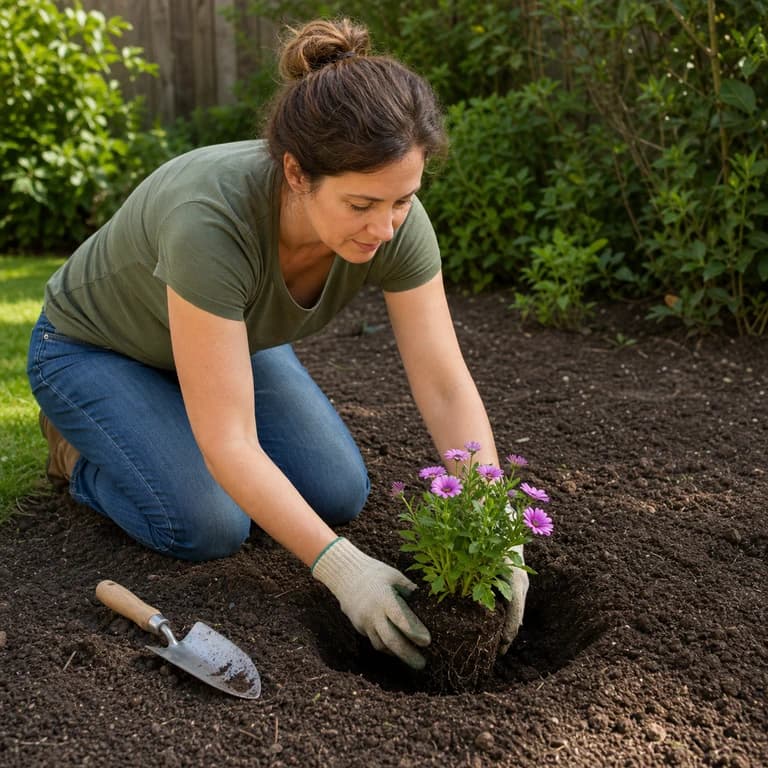 Planting flowers