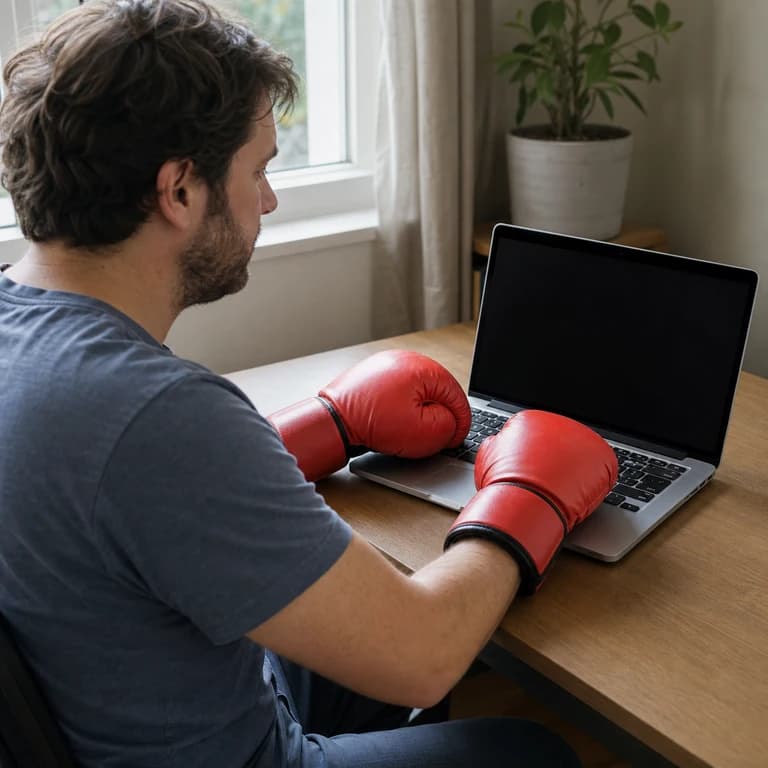 Typing boxing gloves