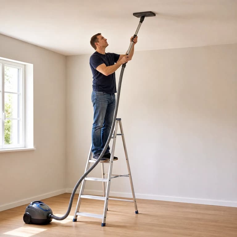Vacuuming ceiling