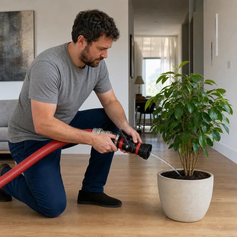 Watering plant fire hose